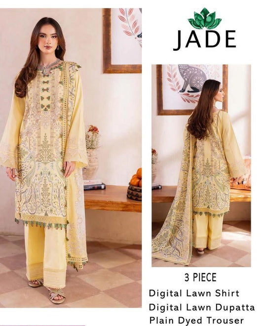 3 pcs womens unstiched printed suit