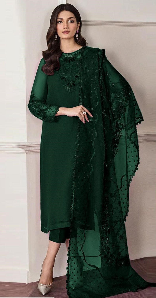 3pcs womens unstitched patch work suit