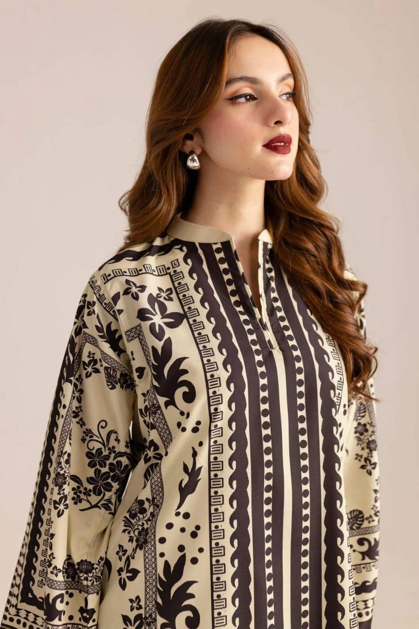 Stylish women's stitched printed shirt and trouser