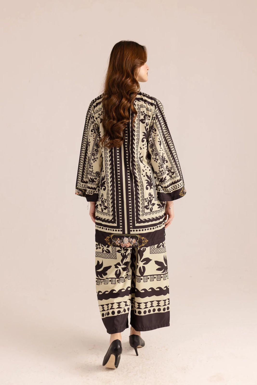 Stylish women's stitched printed shirt and trouser