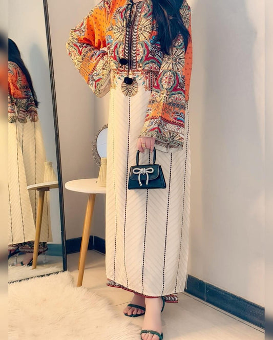Stylish printed silk lawn shirt and trouser set 2pcs Ensemble