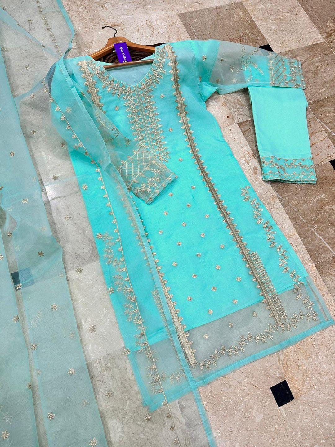3pcs womens stitched embroidered suit