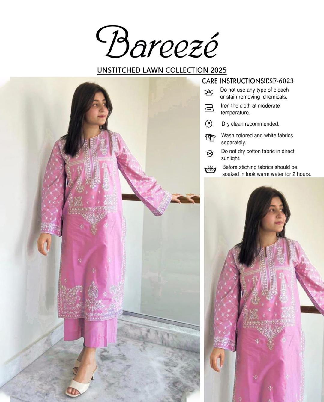 2pcs women's unstitched Embroidered Suit