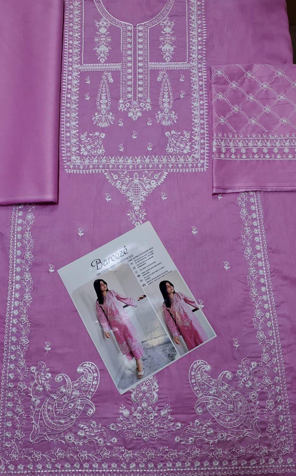 2pcs women's unstitched Embroidered Suit
